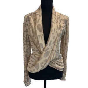 Stylish Tan Leopard Print Women's Sweater